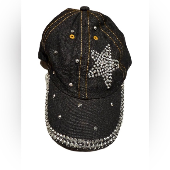 Black Rhinestone Star Cap - Picture 1 of 2